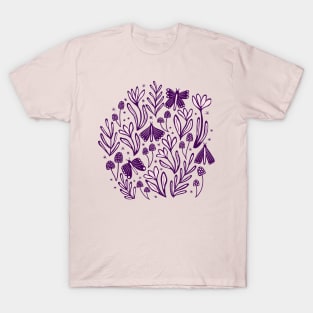 Enchanted woodland in purple T-Shirt